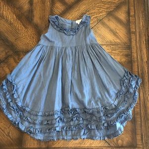 Chasing Fireflies blue chambray ruffle dress sz 3